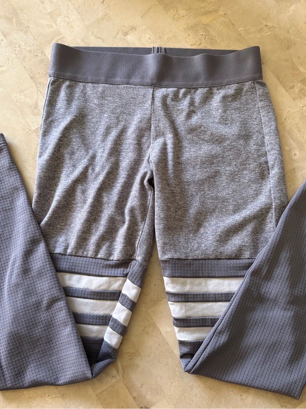 Bombshell Sportswear Sock Leggings / Thigh Highs in Grey/White